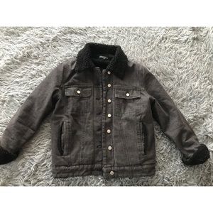 Kendall & Kylie Black Sherpa Lined jean jacket